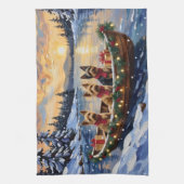 Australian Terrier Christmas Boat Holiday Theedoek (Verticaal)