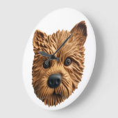 Australian Terrier Dog 3D geïnspireerd Grote Klok (Hoek)