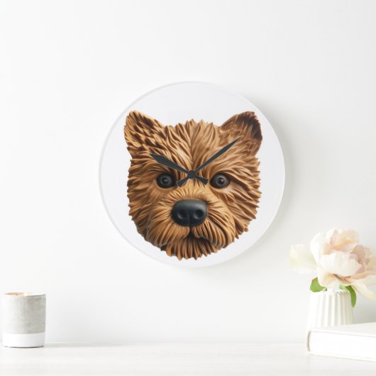 Australian Terrier Dog 3D geïnspireerd Grote Klok (Huis)