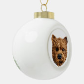 Australian Terrier Dog 3D geïnspireerd Keramische Bal Ornament (Links)