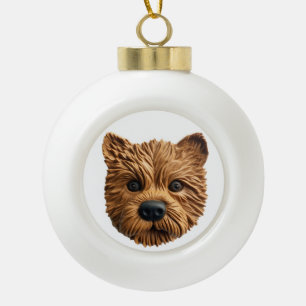 Australian Terrier Dog 3D geïnspireerd Keramische Bal Ornament