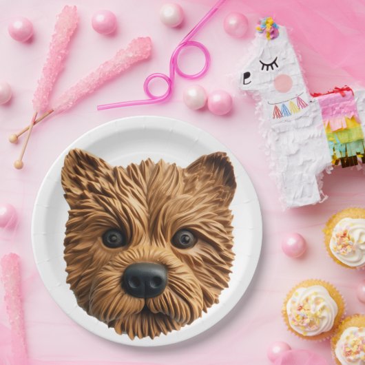 Australian Terrier Dog 3D geïnspireerd Papieren Bordje (Feest)