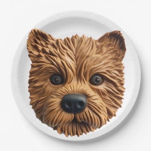 Australian Terrier Dog 3D geïnspireerd Papieren Bordje (Voorkant)