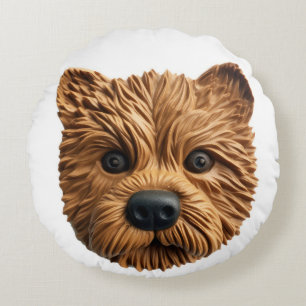 Australian Terrier Dog 3D geïnspireerd Rond Kussen