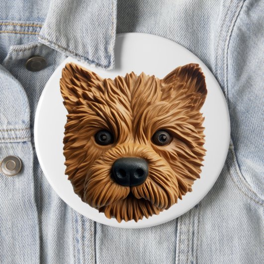 Australian Terrier Dog 3D geïnspireerd Ronde Button 6,0 Cm (In situ)