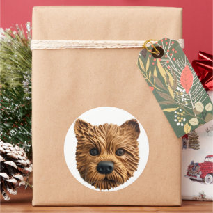 Australian Terrier Dog 3D geïnspireerd Ronde Sticker