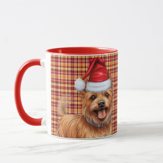 Australian Terrier Dog Holiday Geplakt Kerstmis Mok (Links)