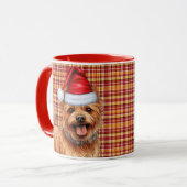 Australian Terrier Dog Holiday Geplakt Kerstmis Mok (Voorkant links)