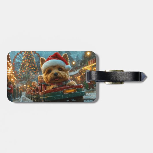 Australian Terrier Dog Roller Onderzetter Kerst Bagagelabel (Achterkant horizontaal)