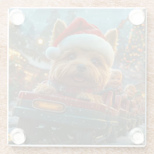 Australian Terrier Dog Roller Onderzetter Kerst Glazen Onderzetter (Achterkant)