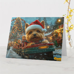 Australian Terrier Dog Roller Onderzetter Kerst Kaart