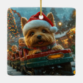 Australian Terrier Dog Roller Onderzetter Kerst Keramisch Ornament (Achterkant)
