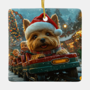 Australian Terrier Dog Roller Onderzetter Kerst Keramisch Ornament