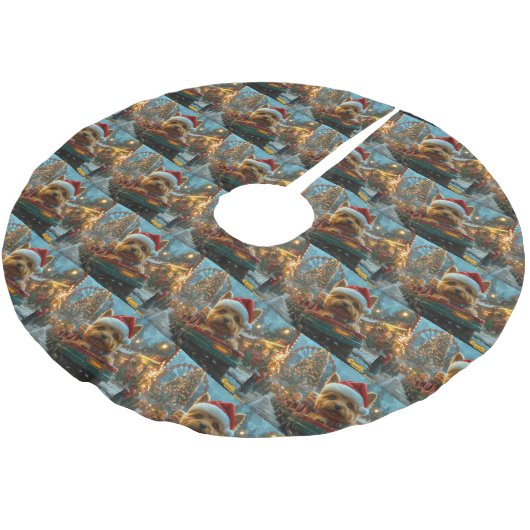 Australian Terrier Dog Roller Onderzetter Kerst Kerstboom Rok (Gekanteld)