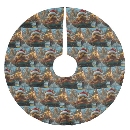 Australian Terrier Dog Roller Onderzetter Kerst Kerstboom Rok (Voorkant)