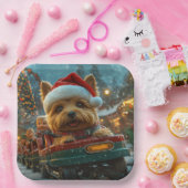 Australian Terrier Dog Roller Onderzetter Kerst Papieren Bordje (Feest)