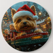 Australian Terrier Dog Roller Onderzetter Kerst Ronde Button 6,0 Cm (Voorkant)