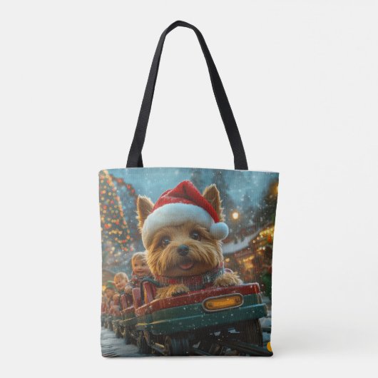 Australian Terrier Dog Roller Onderzetter Kerst Tote Bag (Achterkant)