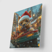 Australian Terrier Dog Roller Onderzetter Kerst Vierkante Klok (Hoek)