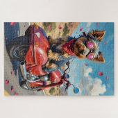 Australian Terrier Dog Valentine's Day Motorcycle  Legpuzzel (Horizontaal)