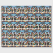 Australian Terrier Dogs Christmas Snow Holiday Cadeaupapier (Vlak)