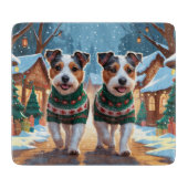 Australian Terrier Dogs Christmas Snow Holiday Snijplank (Voorkant)