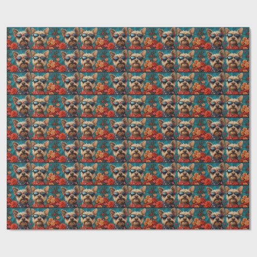 Australian Terrier Heart Rozen Valentijnsdag Cadeaupapier (Vlak)