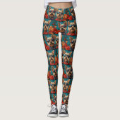 Australian Terrier Heart Rozen Valentijnsdag Leggings (Voorkant)