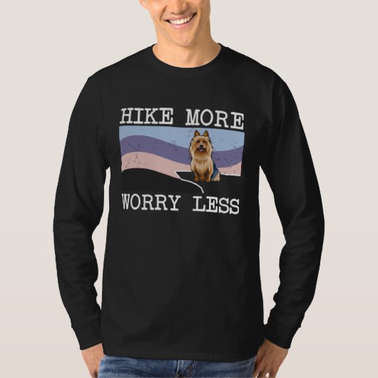 Australian Terrier Hike More Worry Less Graphic Hi T-shirt (Voorkant)