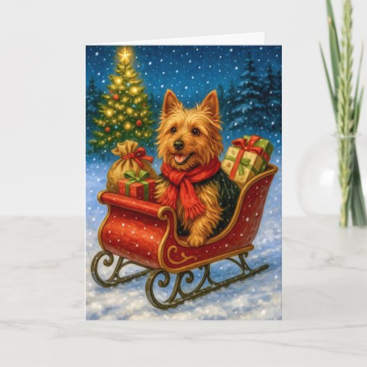 Australian Terrier Holiday Card Feestdagen Kaart (Voorkant)