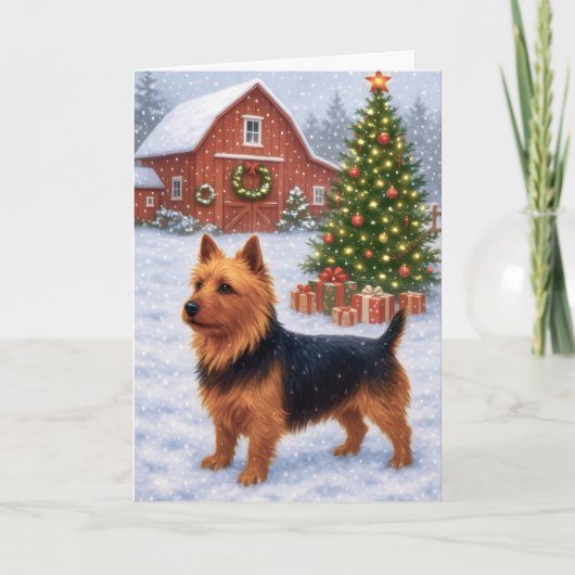 Australian Terrier Holiday Card Feestdagen Kaart (Voorkant)