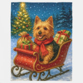Australian Terrier Holiday  Fleece Deken (Voorkant)