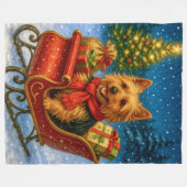 Australian Terrier Holiday  Fleece Deken (Voorkant (Horizontaal))