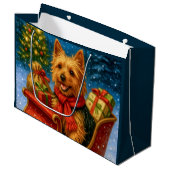 Australian Terrier Holiday  Groot Cadeauzakje (Voorkant Gekanteld)