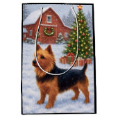 Australian Terrier Holiday  Medium Cadeauzakje (Voorkant)
