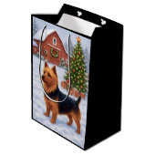 Australian Terrier Holiday  Medium Cadeauzakje (Achterkant Gekanteld)