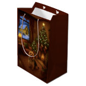 Australian Terrier Holiday  Medium Cadeauzakje (Achterkant Gekanteld)