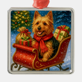 Australian Terrier Holiday  Metal Ornament