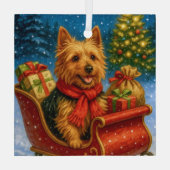 Australian Terrier Holiday  Metal Ornament (Achterkant)