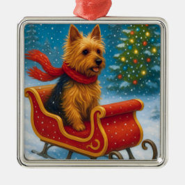 Australian Terrier Holiday  Metalen Ornament