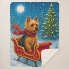 Australian Terrier Holiday Sherpa Deken
