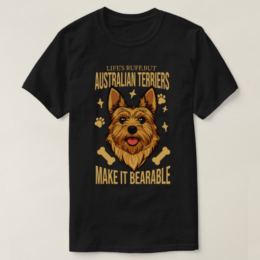 Australian Terrier Hondenliefhebber T-shirt (Design voorkant)
