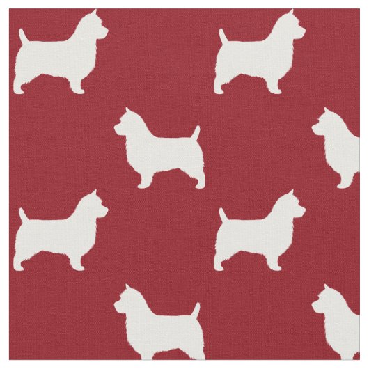 Australian Terrier Hondenras Silhouettes Patterned Stof (Close Up)
