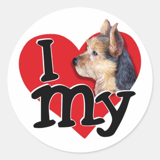Australian Terrier I (hart) mijn Ronde Sticker (Voorkant)
