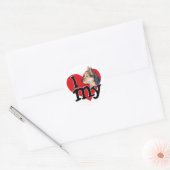 Australian Terrier I (hart) mijn Ronde Sticker (Envelop)