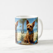 Australian Terrier On Beach hondenliefhebber zomer Koffiemok (Voorkant rechts)