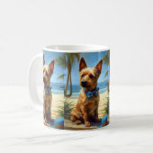 Australian Terrier On Beach hondenliefhebber zomer Koffiemok (Voorkant links)