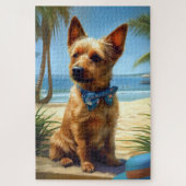 Australian Terrier On Beach hondenliefhebber zomer Legpuzzel (Verticaal)