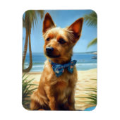 Australian Terrier On Beach hondenliefhebber zomer Magneet (Verticaal)