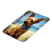 Australian Terrier On Beach hondenliefhebber zomer Magneet (Linkerzijde)